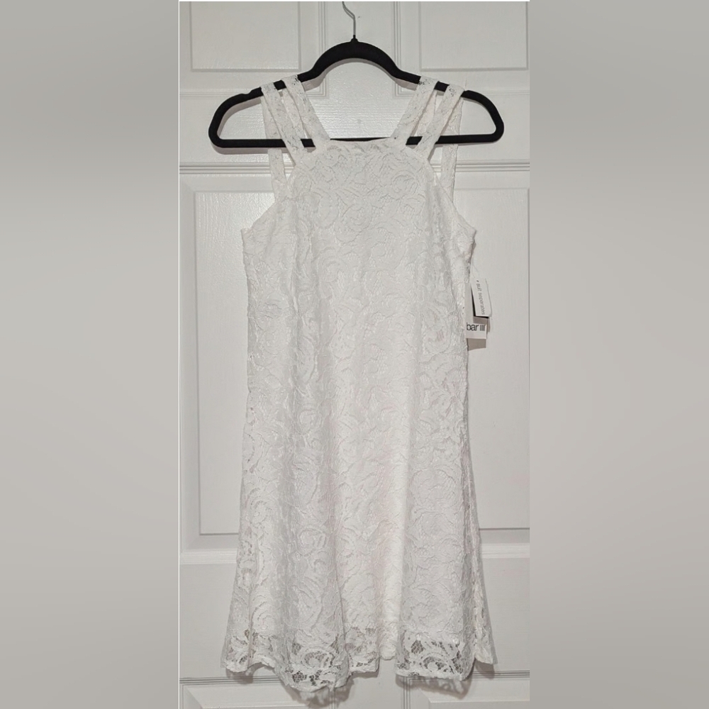 Bar III Ivory Lace Sleeveless Dress